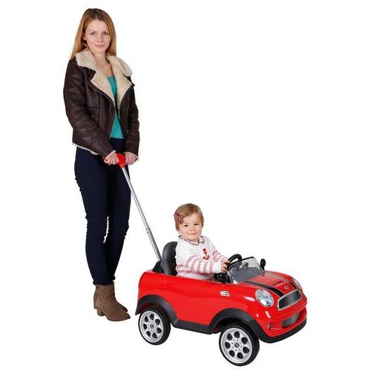 Mini Cooper Play Push Car with Parental Handle – Red