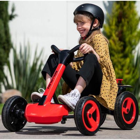 Flex Kart XL 12V Foldable Electric Go-Kart for Kids – Red & Black