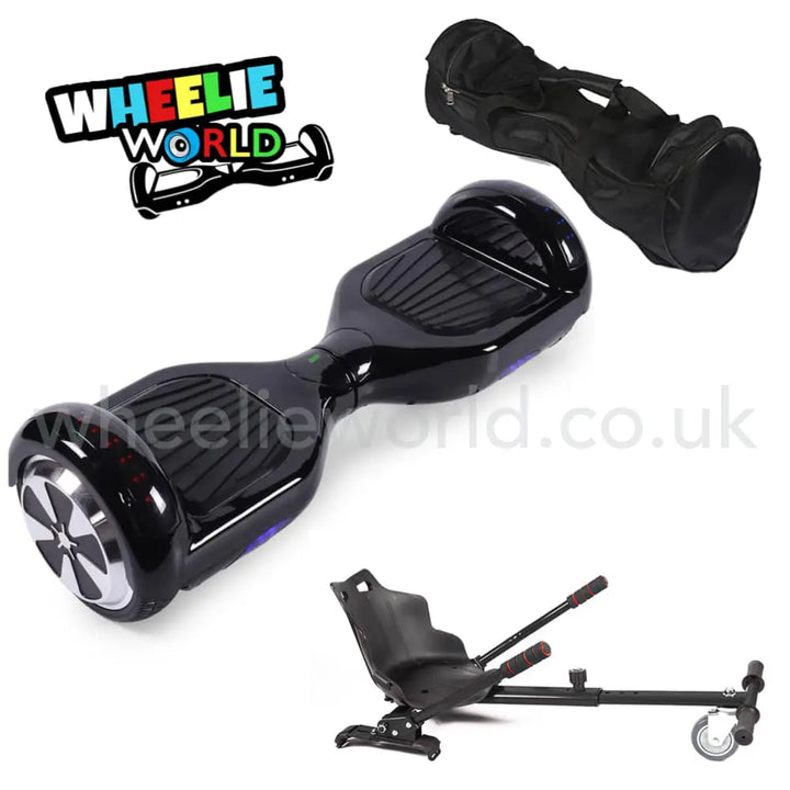Black Hoverboard + Hoverkart + Bag BUNDLE