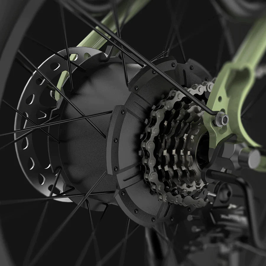 Eskute Star City High-Capacity Electric Bike in Mint Green