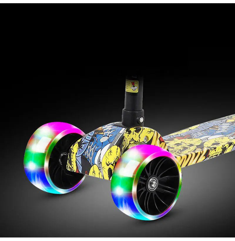 Blue Graffiti Led Light Up Scooter