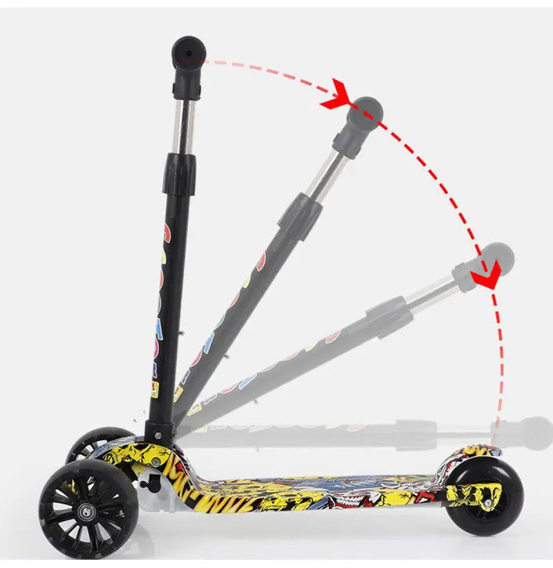 Blue Graffiti Led Light Up Scooter