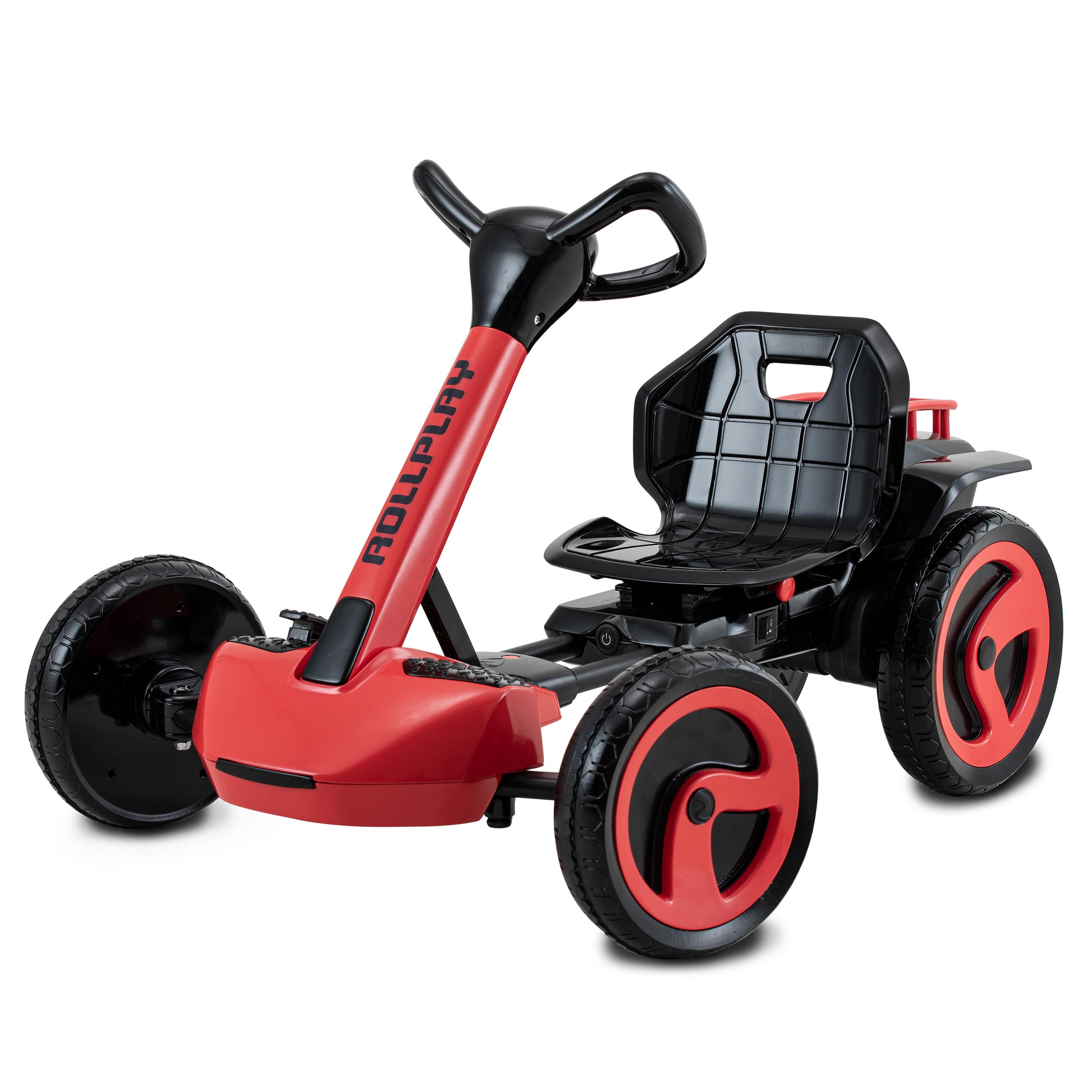 Flex Kart XL 12V Foldable Electric Go-Kart for Kids – Red & Black