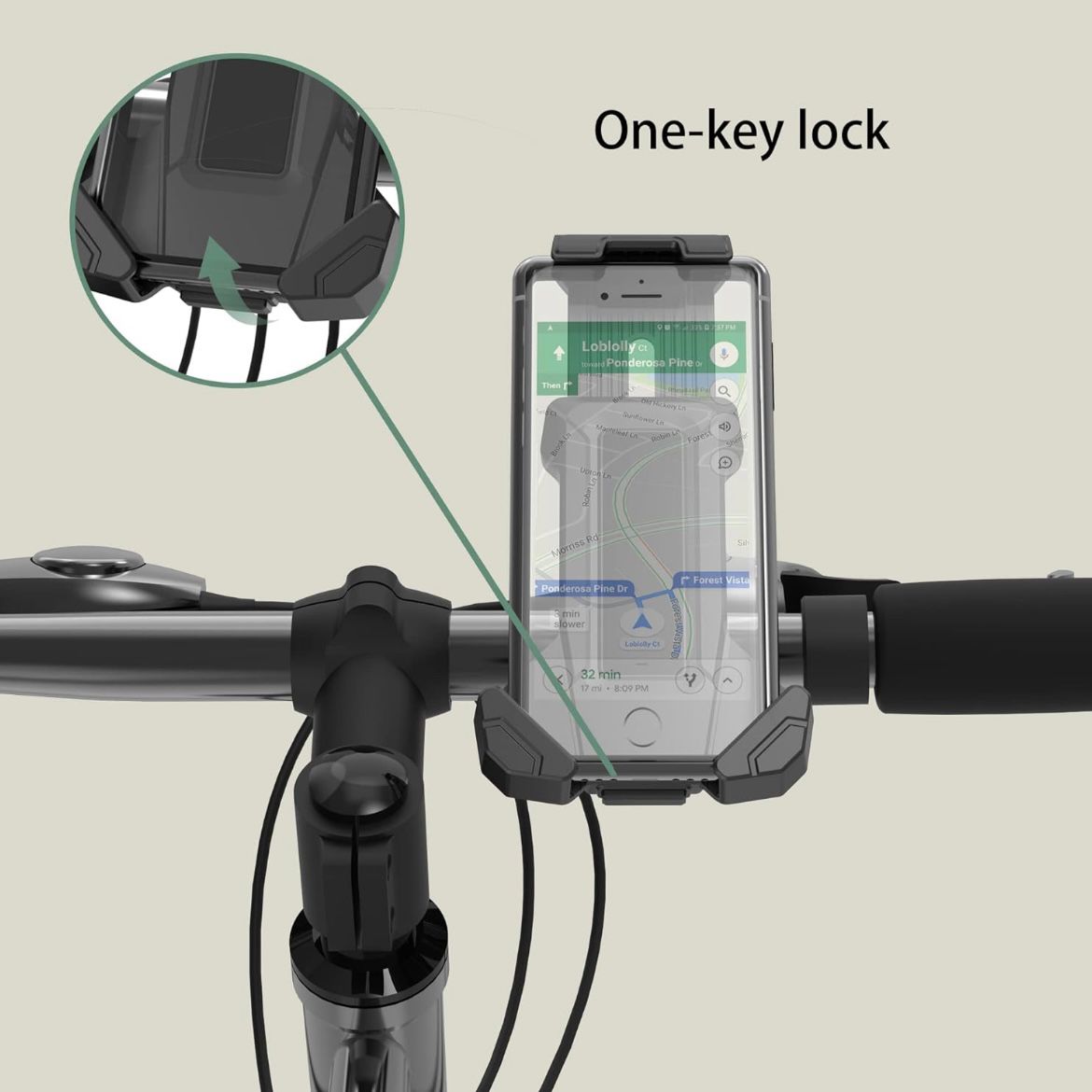 Lockable Bicycle Phone Holder