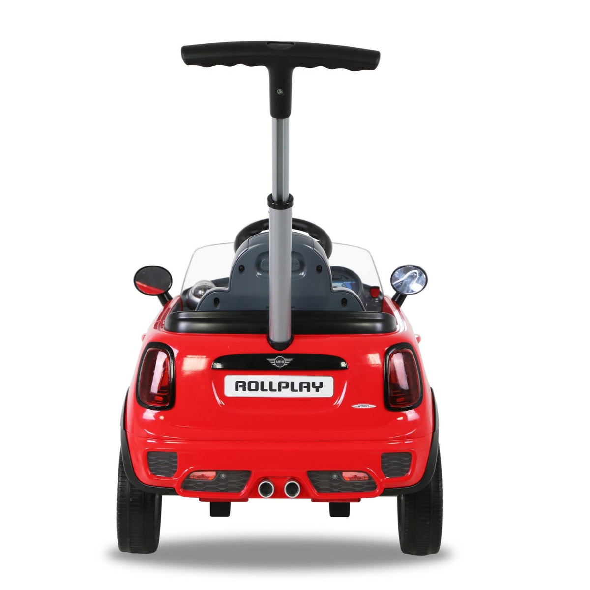 Mini Cooper Play Push Car with Parental Handle – Red – Wheelie World