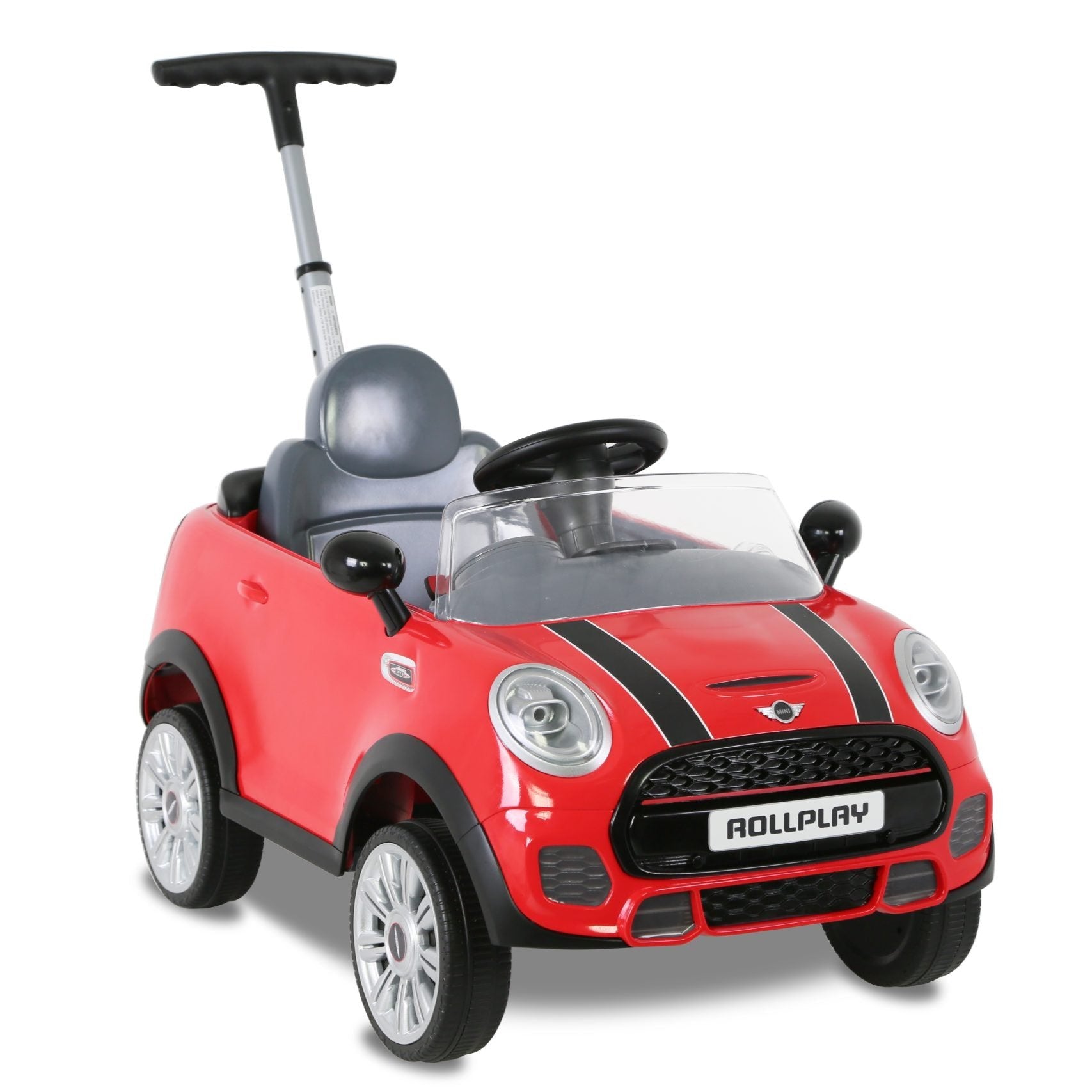 Mini Cooper Play Push Car with Parental Handle – Red