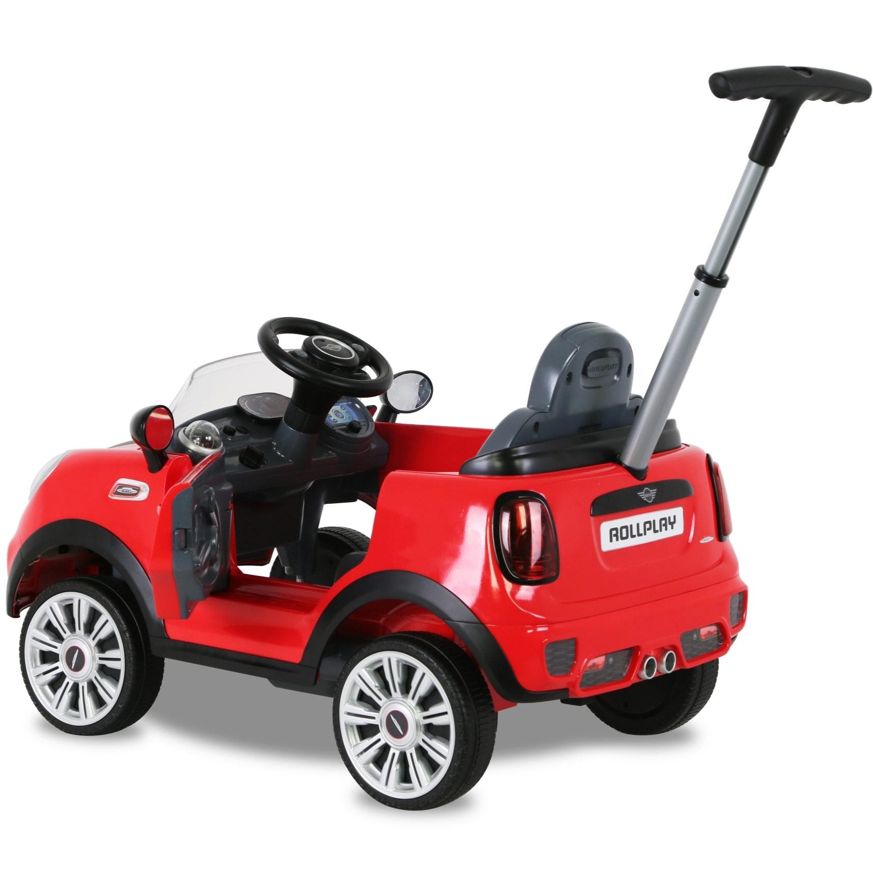Mini Cooper Play Push Car with Parental Handle – Red