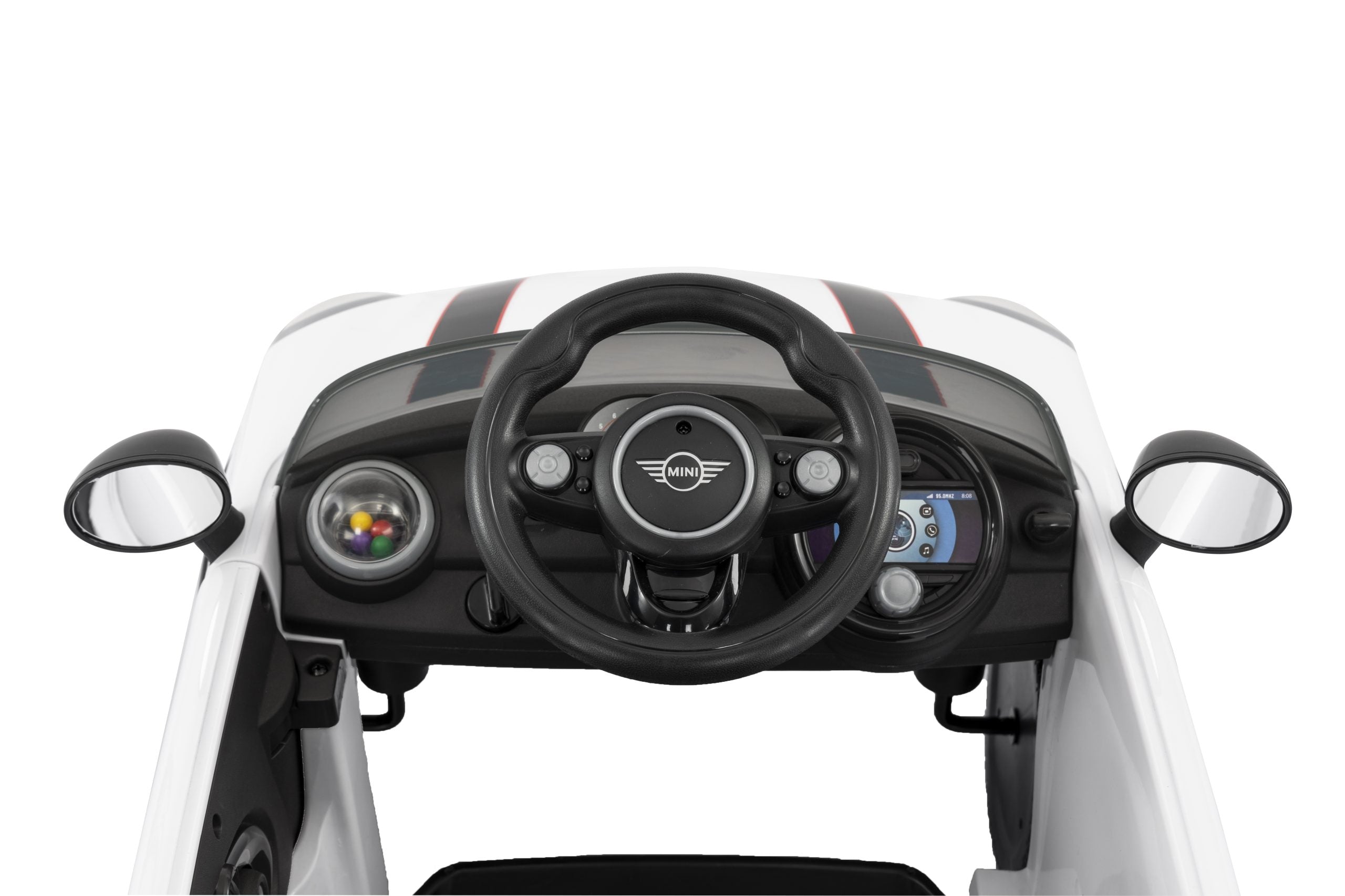 Mini Cooper Play Push Car with Parental Handle – White