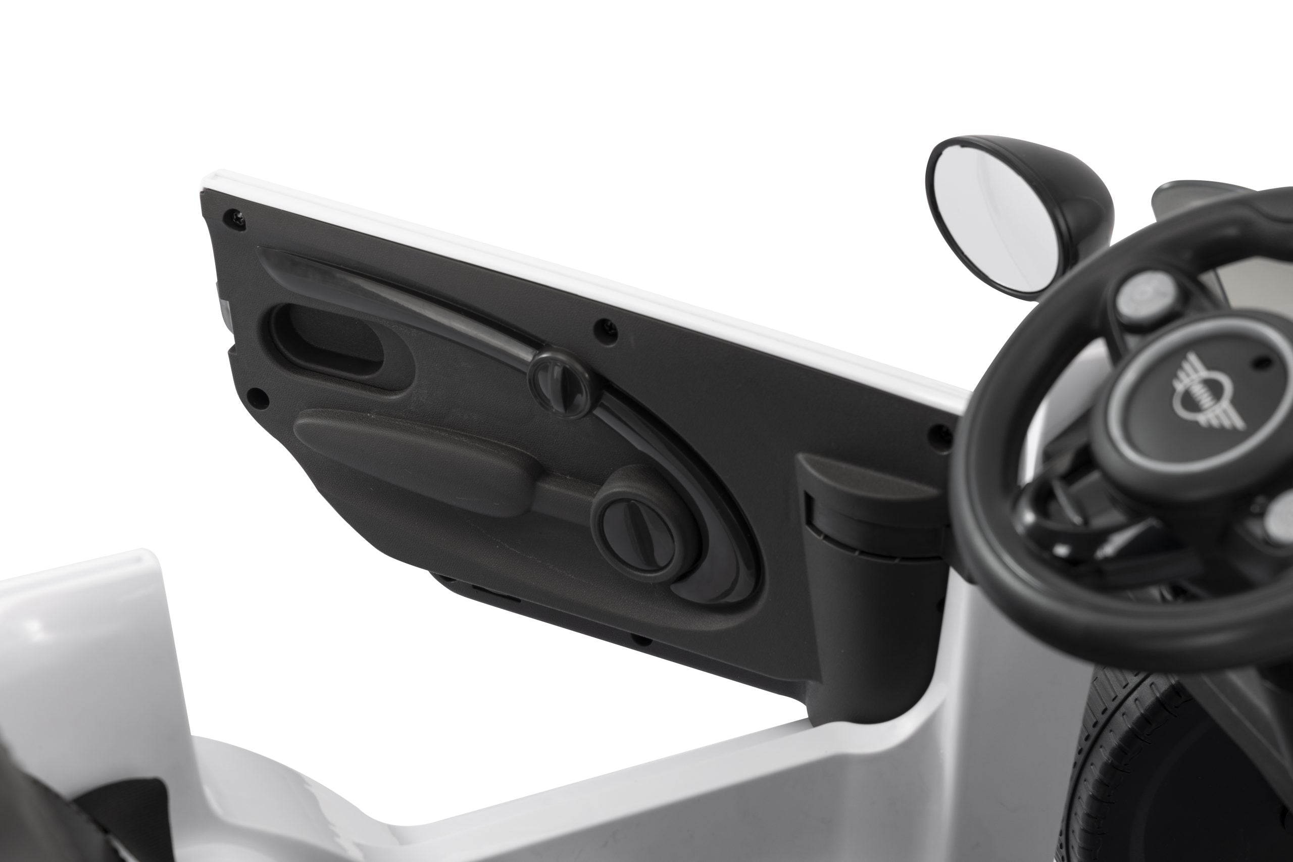 Mini Cooper Play Push Car with Parental Handle – White