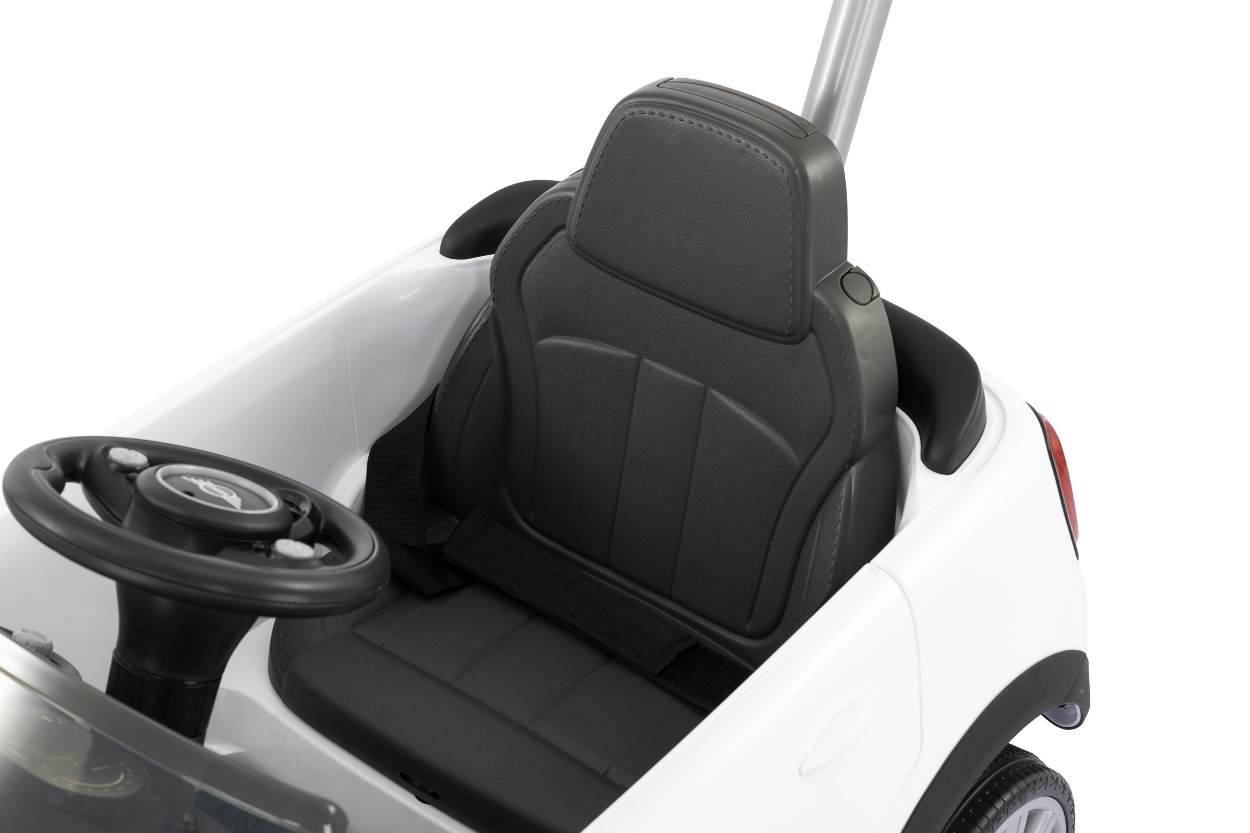 Mini Cooper Play Push Car with Parental Handle – White