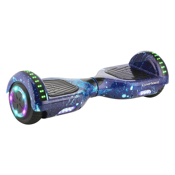 Blue Galaxy 6.5 Hoverboard with LED Disco Lights and Bluetooth Speake Wheelie World