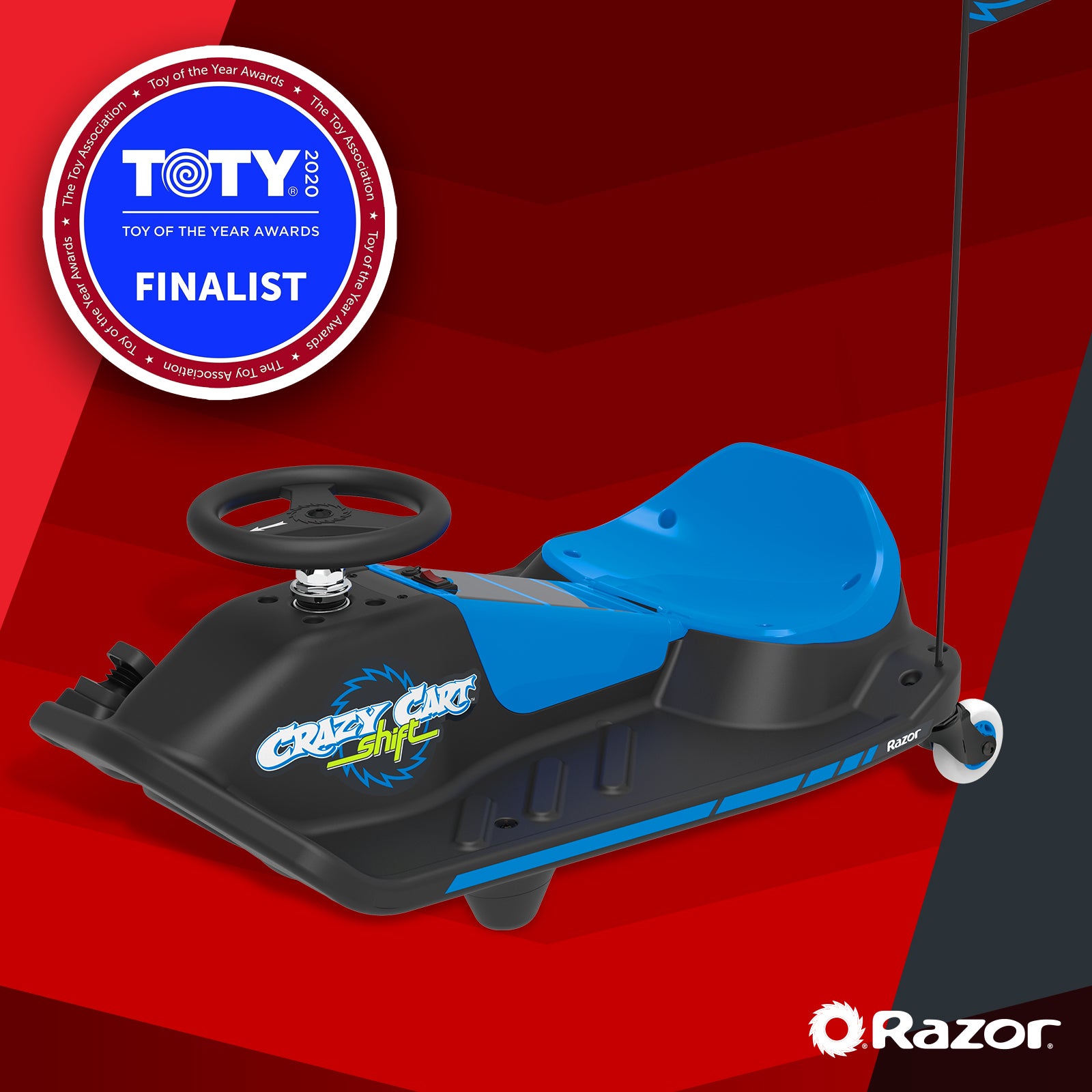 Crazy Cart Shift 12V Electric Go-Kart – Blue/Black