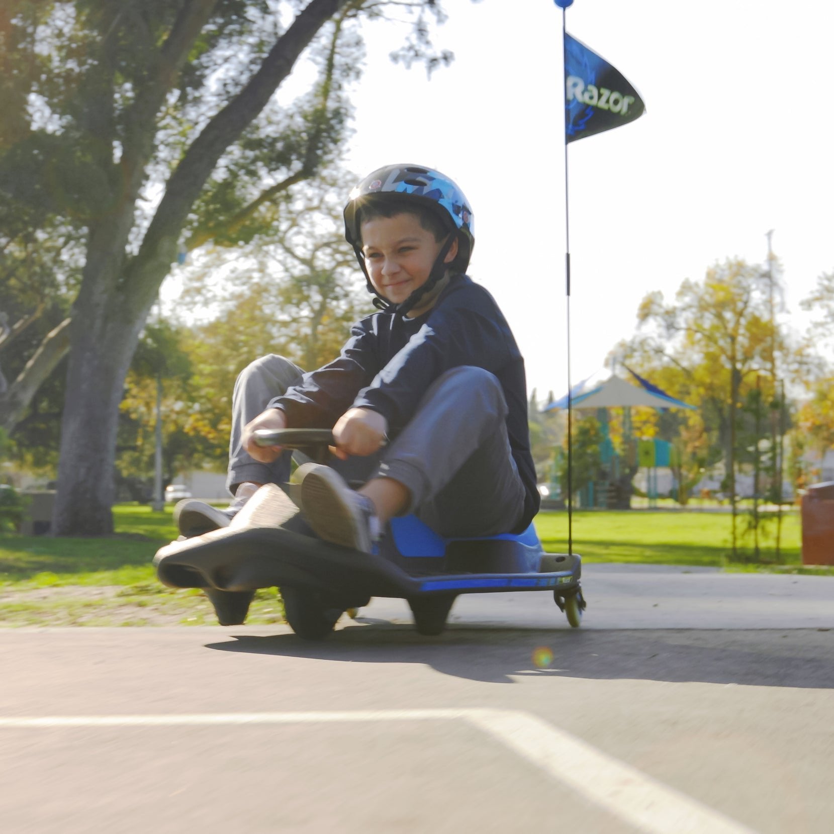 Crazy Cart Shift 12V Electric Go-Kart – Blue/Black