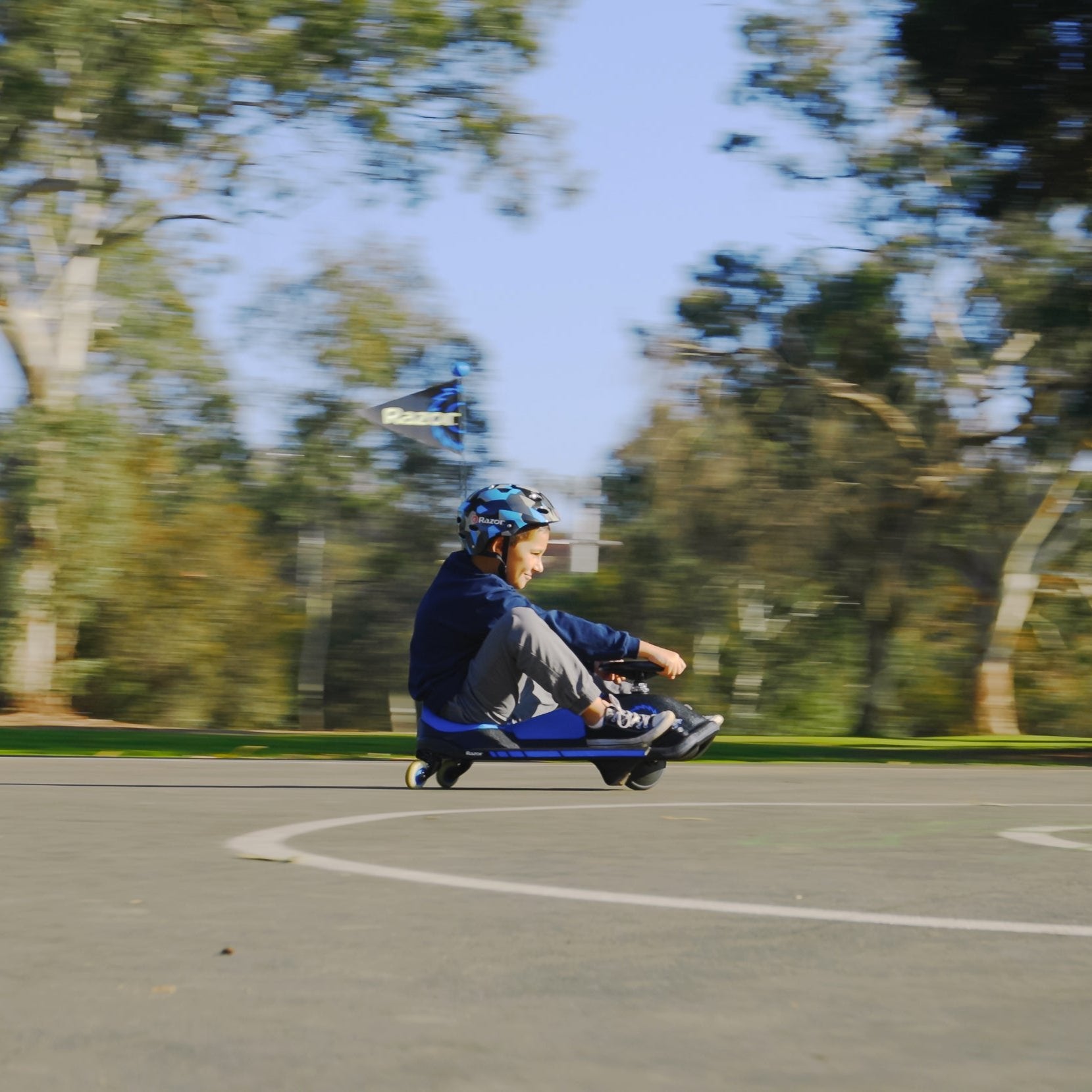 Crazy Cart Shift 12V Electric Go-Kart – Blue/Black