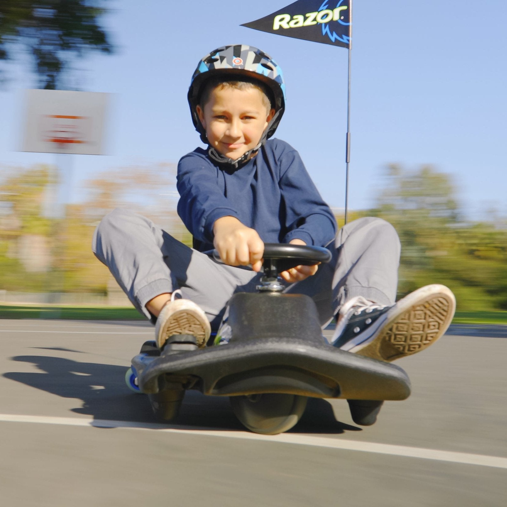 Crazy Cart Shift 12V Electric Go-Kart – Blue/Black