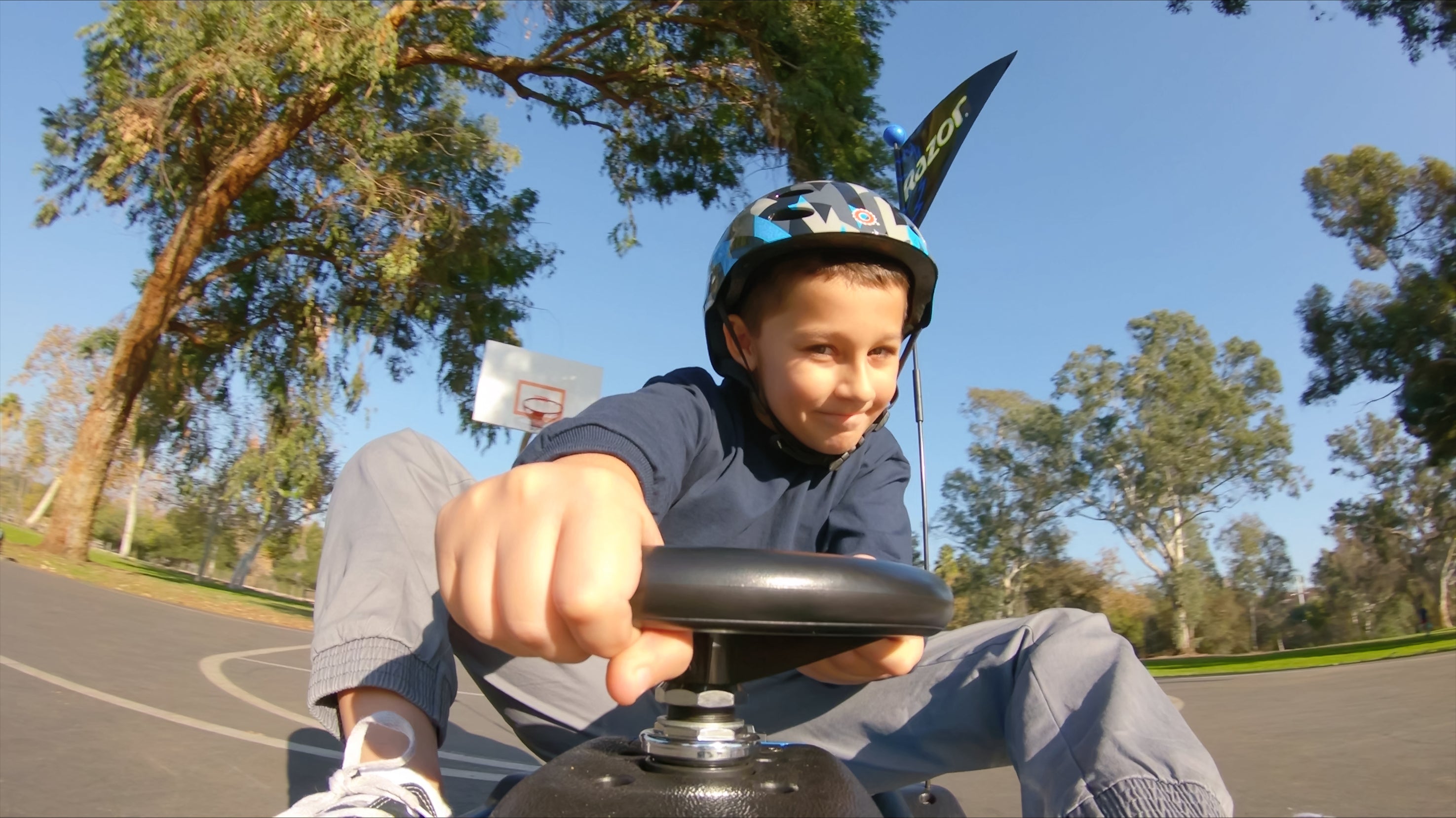 Crazy Cart Shift 12V Electric Go-Kart – Blue/Black