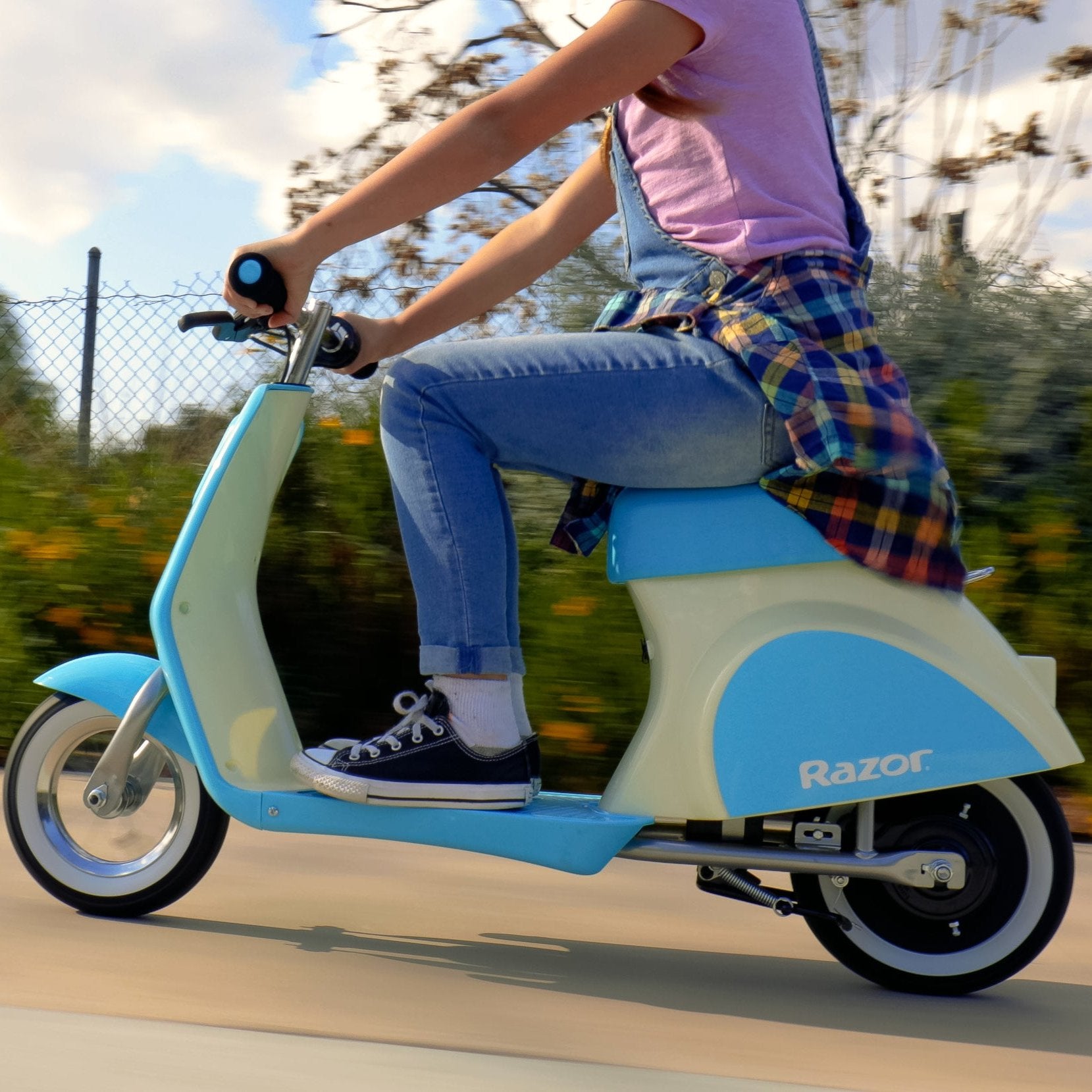 Pocket Mod Petite 12V Electric Scooter Bike– Blue