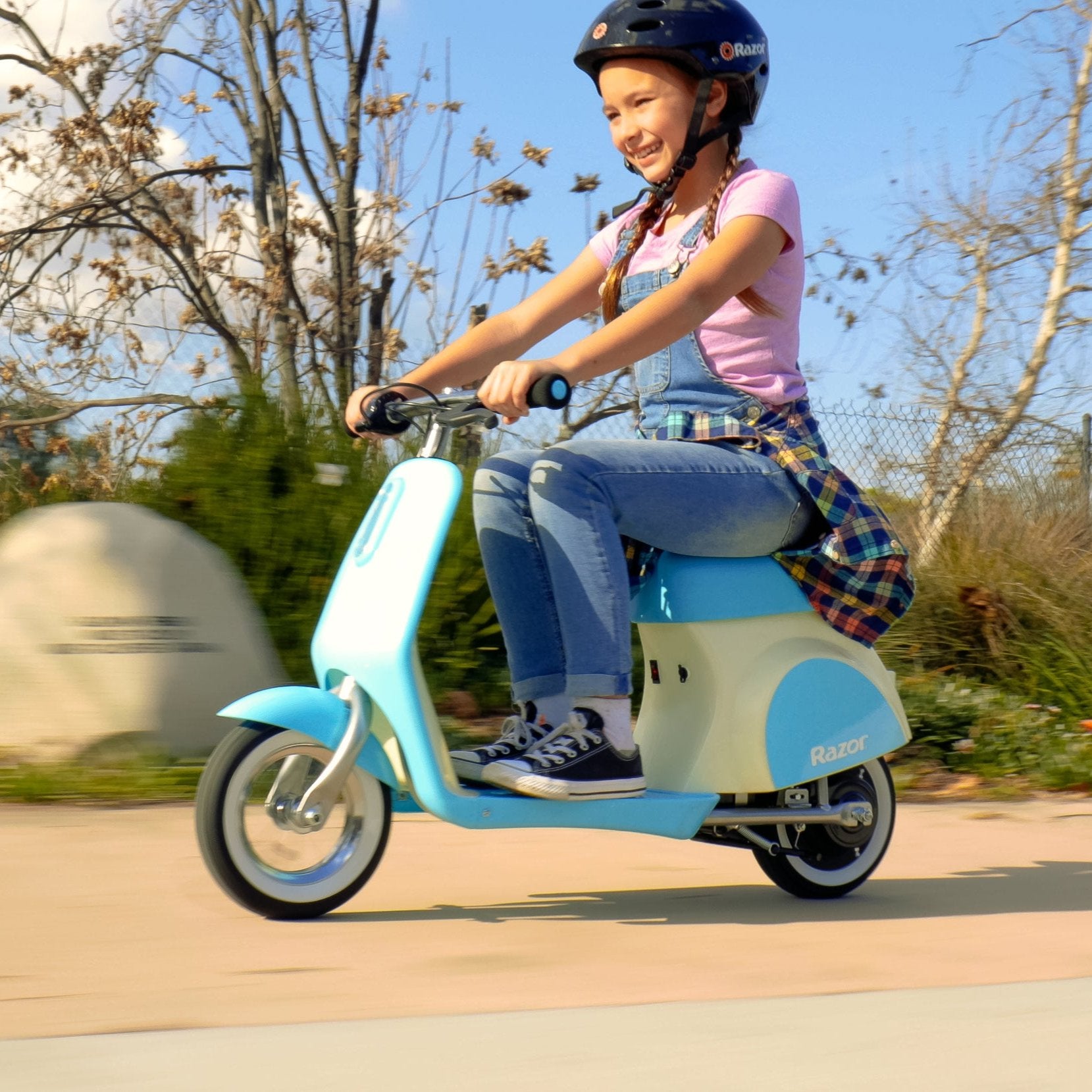 Pocket Mod Petite 12V Electric Scooter Bike– Blue