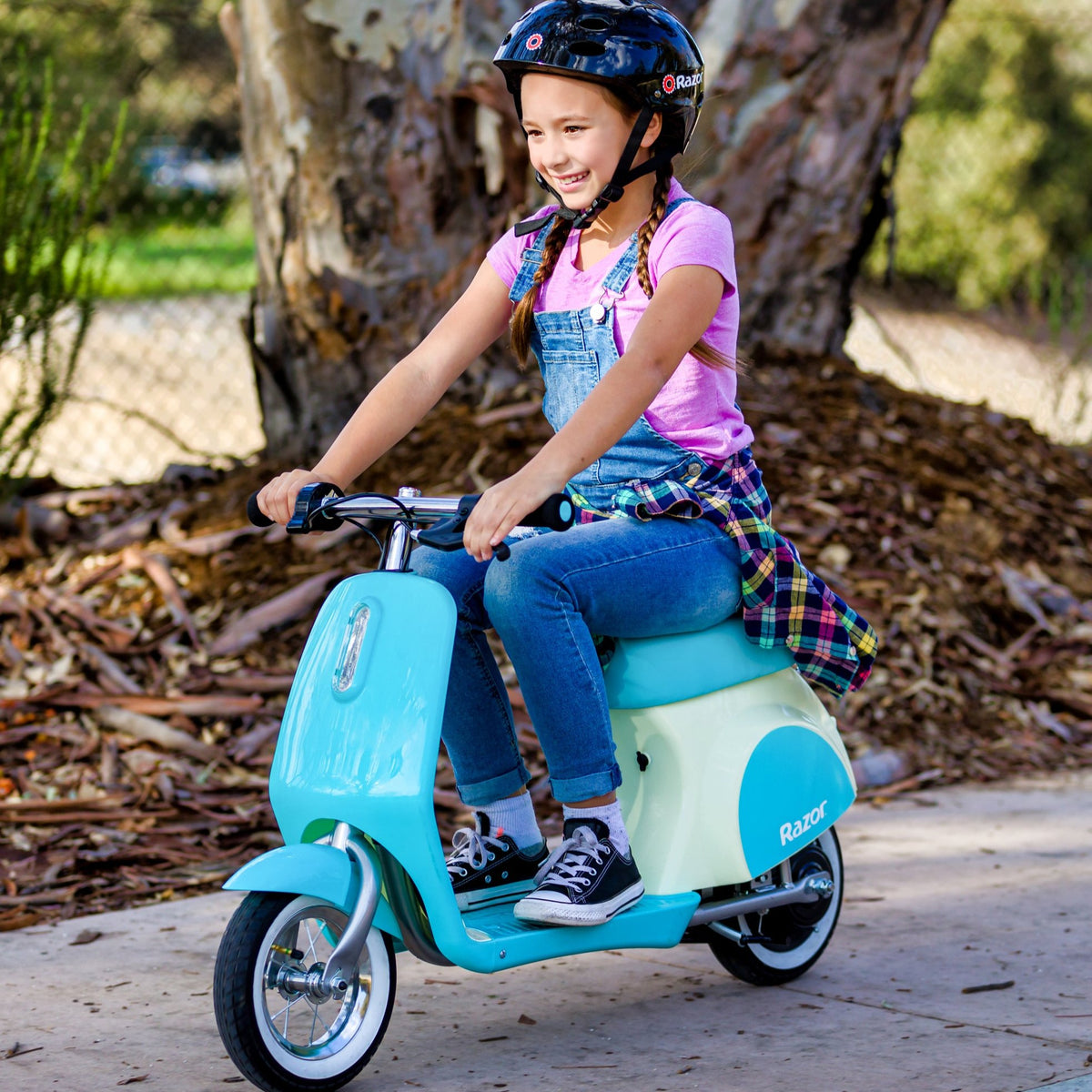 Pocket Mod Stock Rim Pocket Mod Petite 12V Electric Scooter Bike– Blue – Wheelie World