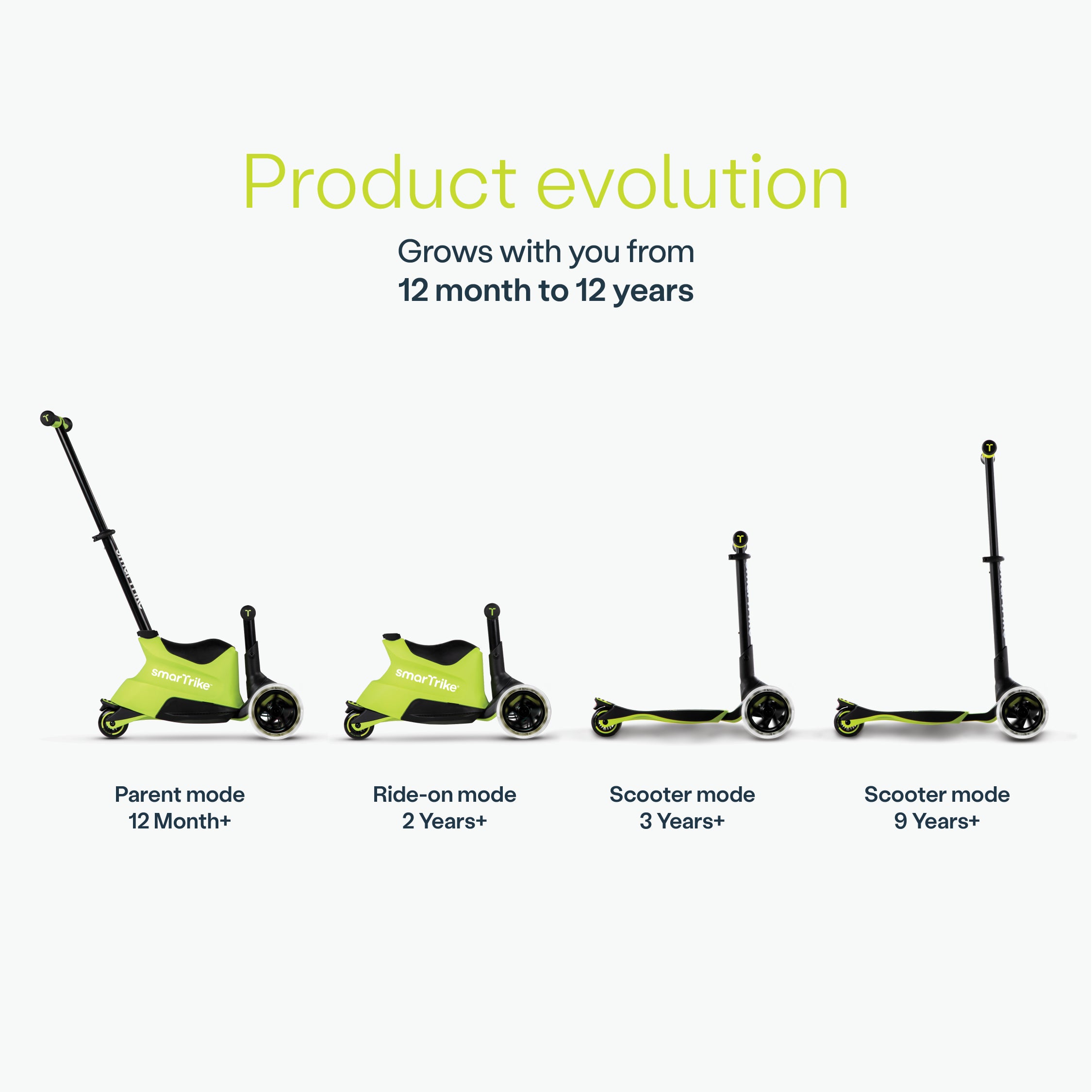 smarTrike Xtend 5 Stage Adjustable Kids' Ride-On – Green