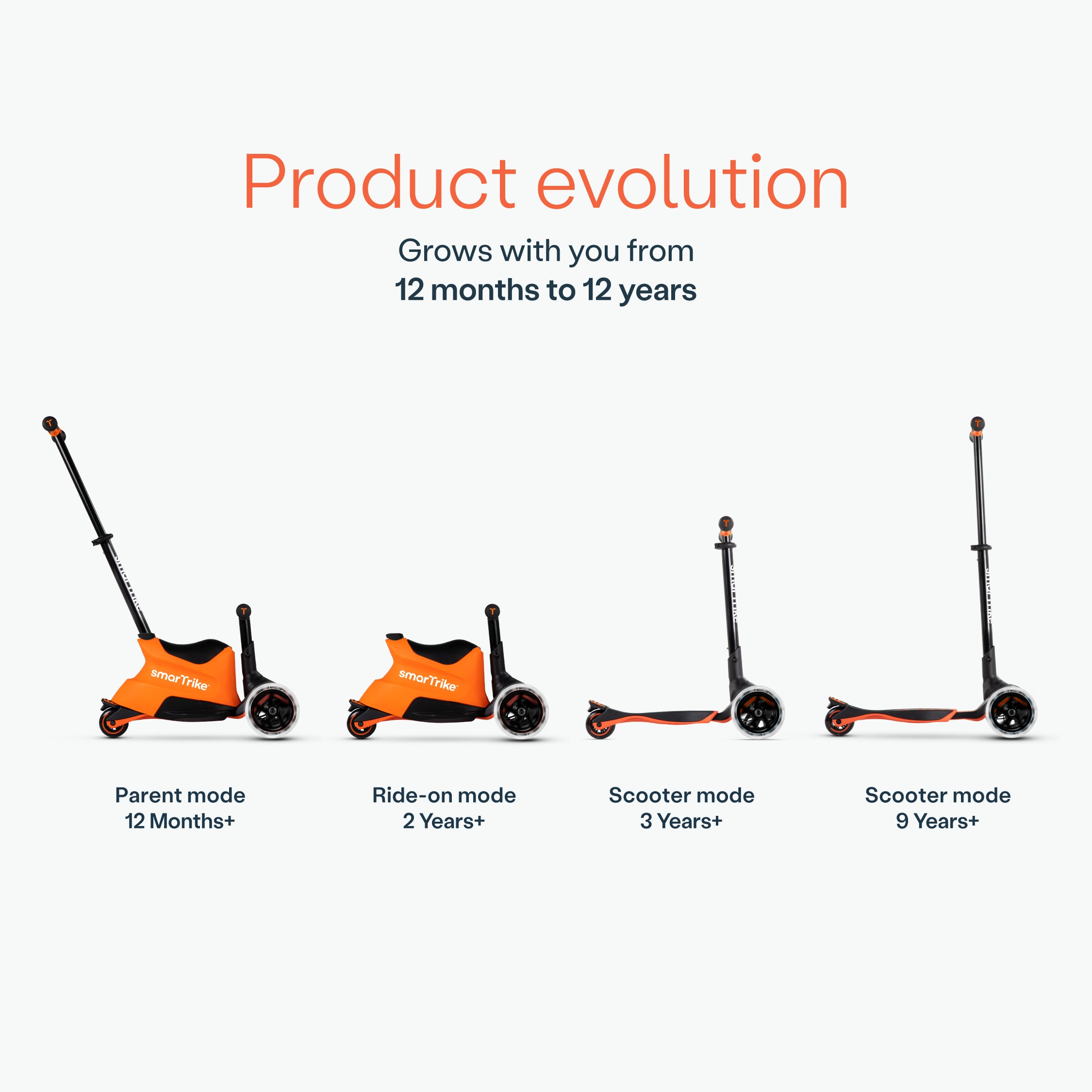 smarTrike Xtend 5 Stage Adjustable Kids' Ride-On – Orange