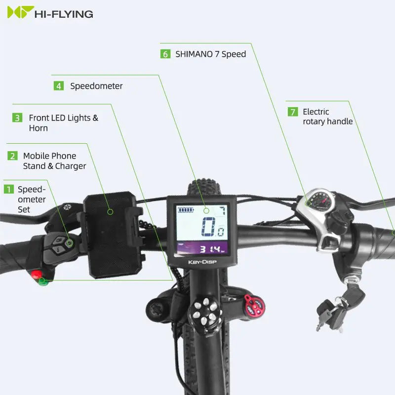 Eco–Flying Fat Tire Electric Bike In Lime Green