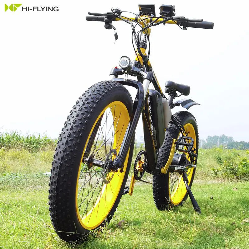 Eco–Flying Fat Tire Electric Bike In Stunning Yellow