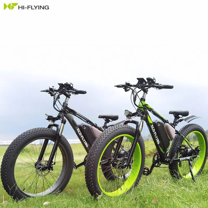 Eco–Flying Fat Tire Electric Bike In Lime Green