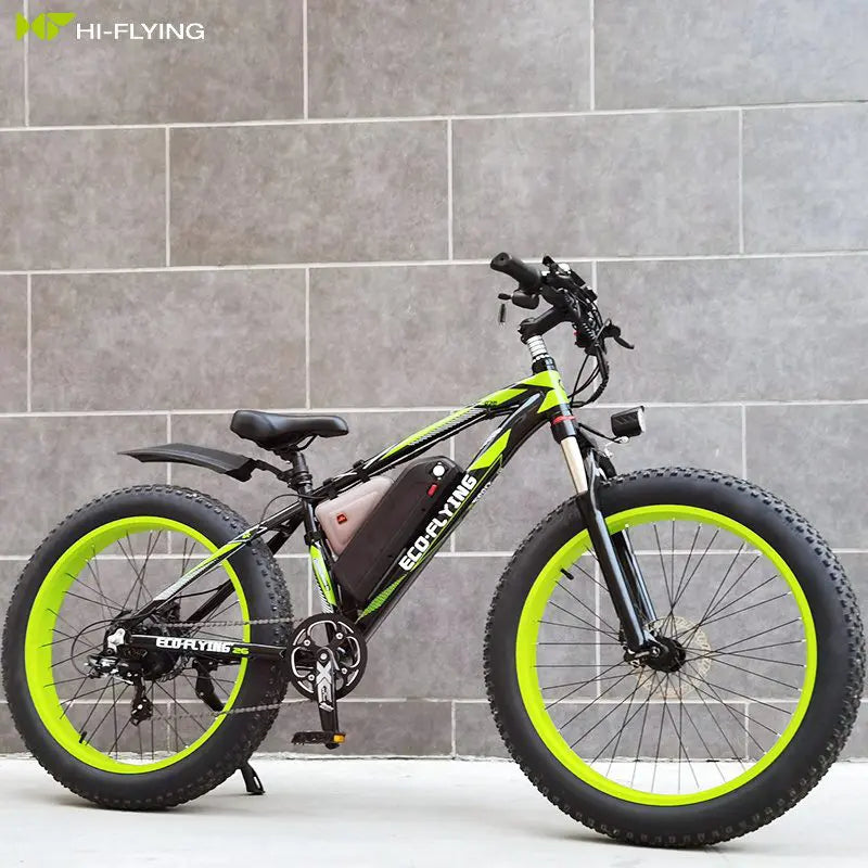 Eco–Flying Fat Tire Electric Bike In Lime Green