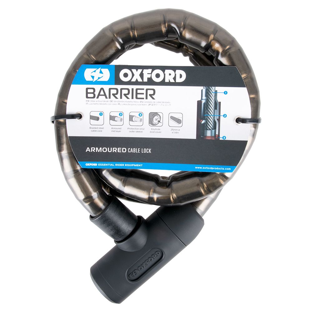 Oxford Barrier Armoured Cable Lock 1.4m x 25mm