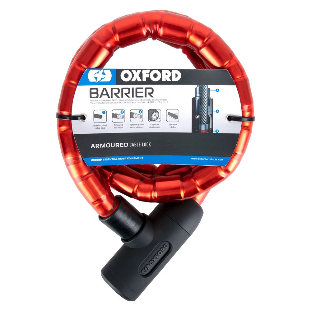 Oxford Barrier Armoured Cable Lock 1.4m x 25mm