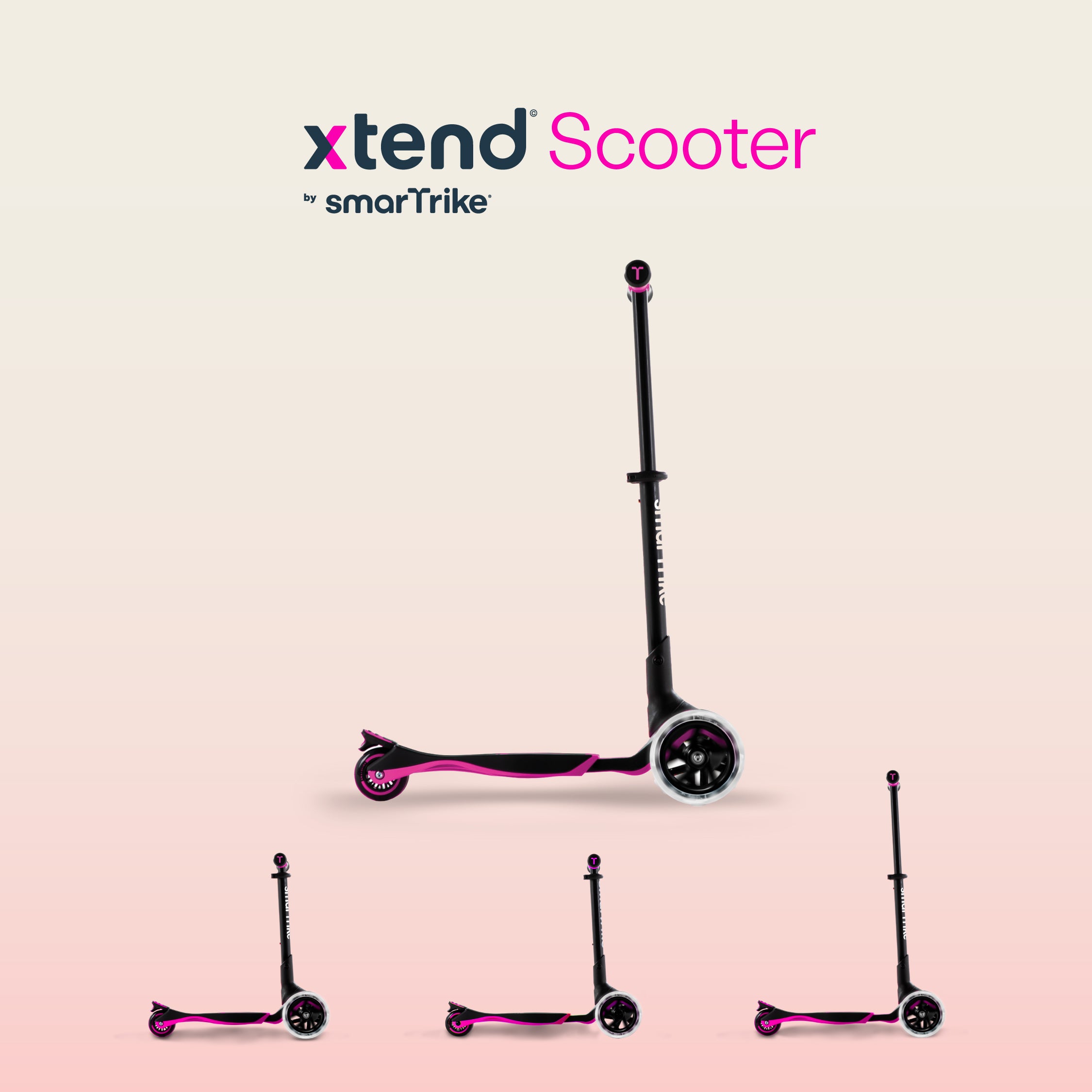 smarTrike Xtend 3 Stage Adjustable Kids' Scooter – Pink