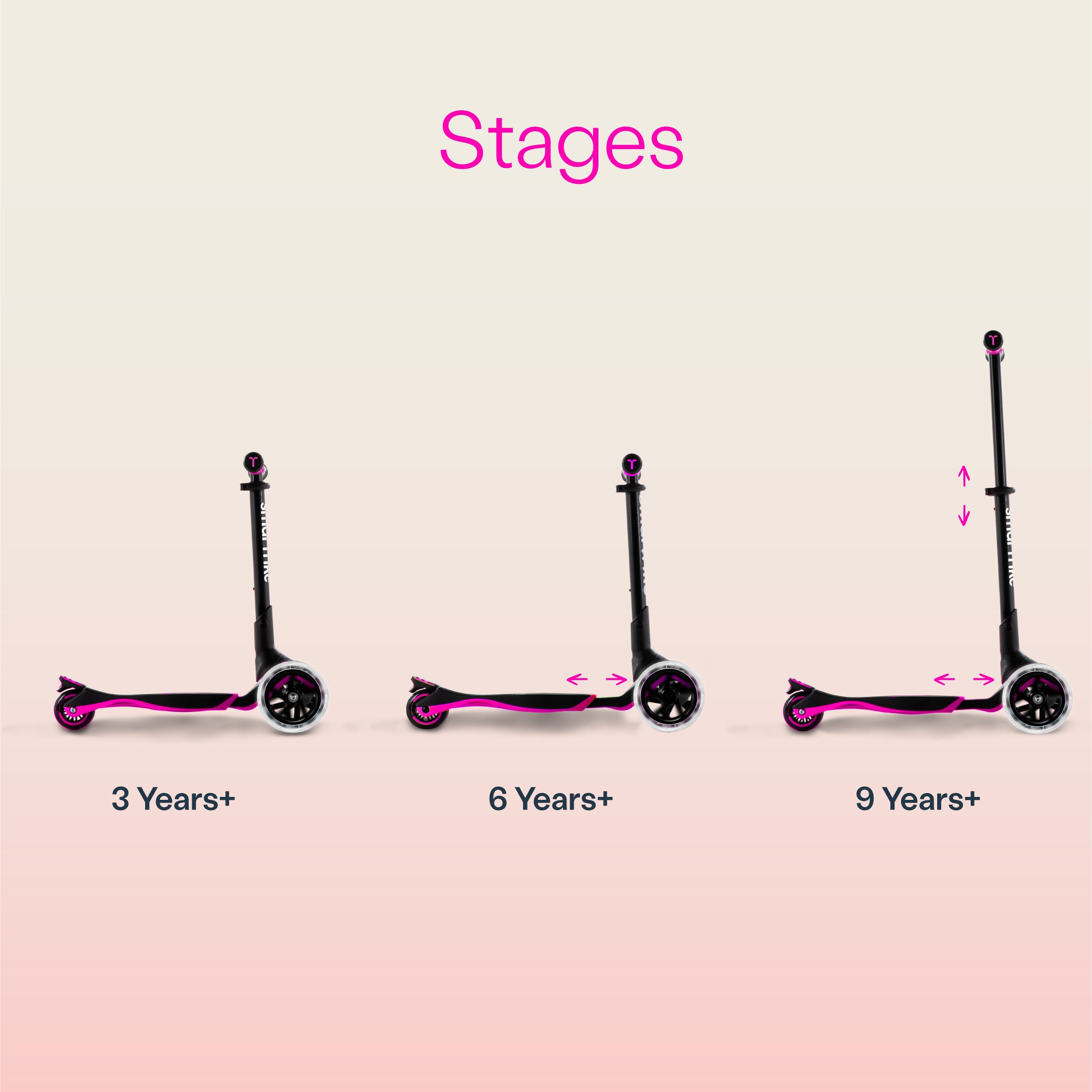 smarTrike Xtend 3 Stage Adjustable Kids' Scooter – Pink
