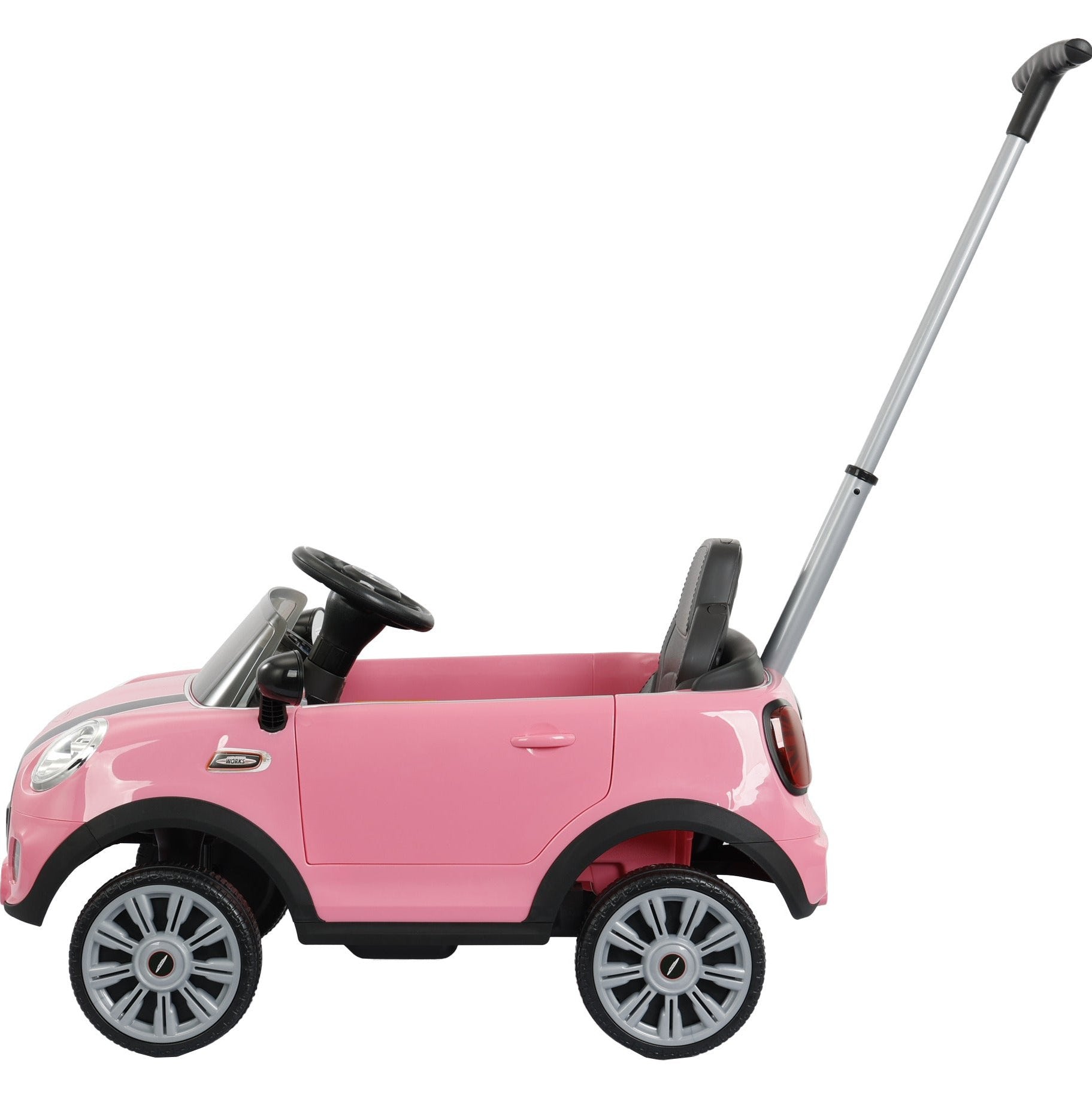 Mini Cooper Play Push Car with Parental Handle – Pink