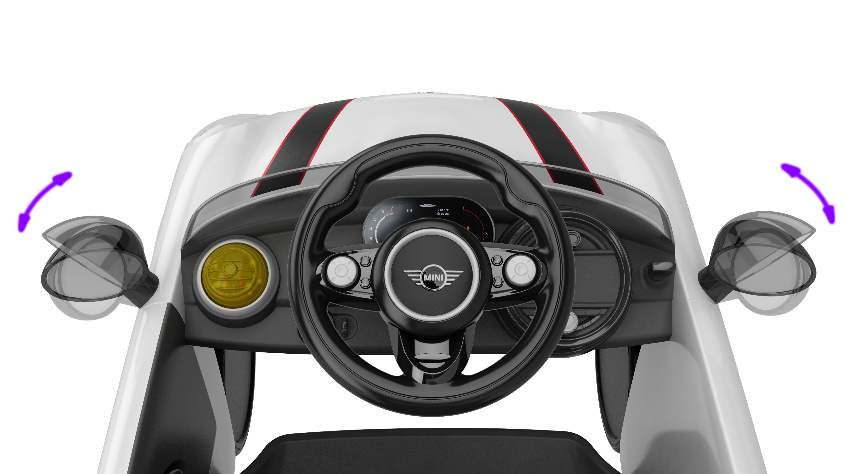 Mini Cooper Play Push Car with Parental Handle – White