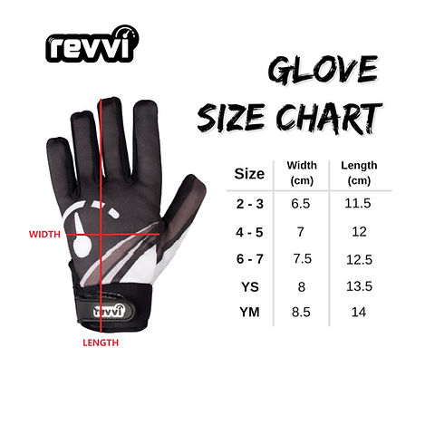 Revvi Kids Long Finger Tech Bike Gloves with Knuckle Protection
