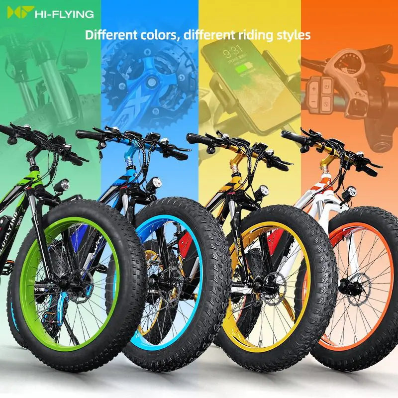 Eco–Flying Fat Tire Electric Bike In Lime Green
