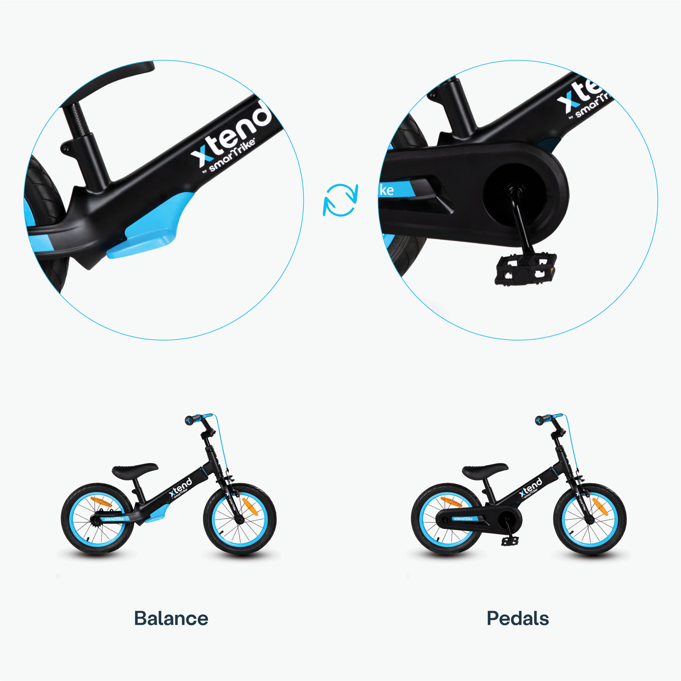 smarTrike Xtend 3 Stage Convertible Kids' Bicycle – Blue/Black