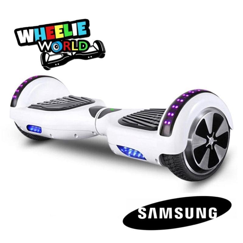 White Hoverboard powered by Samsung battery, Self balancing, Bluetooth, Segway,
